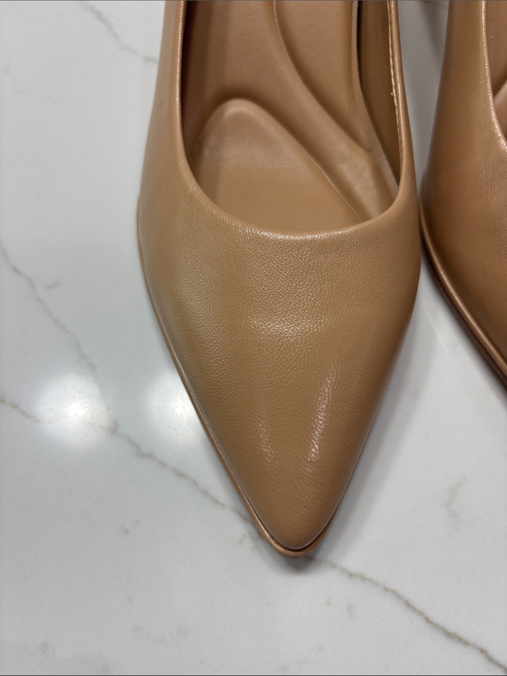 ANTONIO MELANI Beige Pointed-Toe Kitten Heel Pumps - Picture 5 of 14
